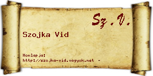 Szojka Vid névjegykártya